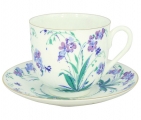 Lomonosov Imperial Porcelain Bone China Cup and Saucer Forget Me Not