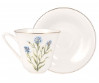 Lomonosov Imperial Porcelain Bone China Tea Set Cup and Saucer Cornflower 7.3 fl.oz/200 ml