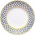 Lomonosov Imperial Porcelain Dinner Plate Cobalt Net Smooth Flat 10.6"/270 mm
