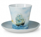 Lomonosov Porcelain Mug Sailing Vessel Frigate Leningradskii-2 12.2 fl.oz 360 ml