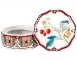 Lomonosov Porcelain Treasure Jewellery Round Box Sweet Raspberry