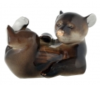 Lying Brown Bear Baby Lomonosov Imperial Porcelain Figurine