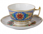 Lomonosov Imperial Porcelain Tea Set Cup and Saucer Alexandria Gothic 8.4 oz/250 ml