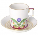 Lomonosov Imperial Porcelain Tea Set Cup and Saucer Moscow River 7.4 oz/220 ml