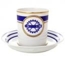 Lomonosov Imperial Porcelain Tea Set Cup and Saucer Navy Style #2 7.4 oz/220 ml