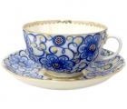 Imperial Lomonosov Porcelain Tea Set Cup and Saucer Tulip Bindweed 8.45 oz/250 ml