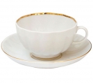 Lomonosov Imperial Porcelain Tea Set Cup and Saucer Tulip Snow White 8.45 oz/250 ml