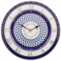 Wall Clock Cobalt Net Lomonosov Imperial Porcelain