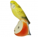 Wavy Parrot Budgerigar Yellow Lomonosov Imperial Porcelain Figurine 