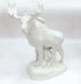 Moose Walking White Lomonosov Porcelain Figurine