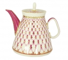 Lomonosov Imperial Porcelain Lomonosov Porcelain Teapot Red Net 16.9 oz/500 ml