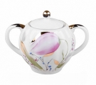 Lomonosov Imperial Porcelain Sugar Bowl Pink Tulips 15 oz/450 ml