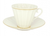 Imperial Lomonosov Porcelain Cup and Saucer Radiant Snow White 7.95 oz/235 ml