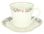 Lomonosov  Bone China Twist Tea Cup and Saucer Little Garden 5.24 fl.oz/155ml