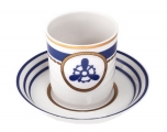 Imperial Porcelain Porcelain Tea Cup with Saucer Navy Style #4 7.4 oz/220 ml