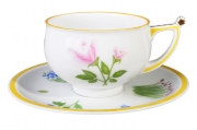 Imperial Porcelain Porcelain Tea Set Cup and Saucer Kostroma Rose 10 oz/300 ml