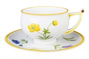 Porcelain Tea Set Cup and Saucer Kostroma Buttercup 10 oz/300 ml
