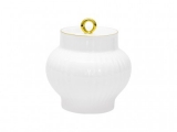 Lomonosov Imperial Porcelaine Sugar Bowl Wave Golden Edge 13.9 oz/390 ml