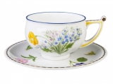 Imperial Lomonosov Porcelain Tea Set Cup and Saucer Kostroma Forget Me Not 10 oz/300 ml