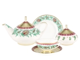 Lomonosov Porcelain Tea Set Oriental Flower Dome 20 items for 6 persons Bone China